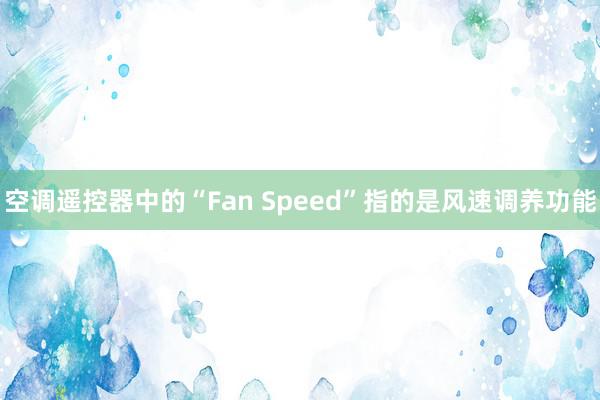 空调遥控器中的“Fan Speed”指的是风速调养功能